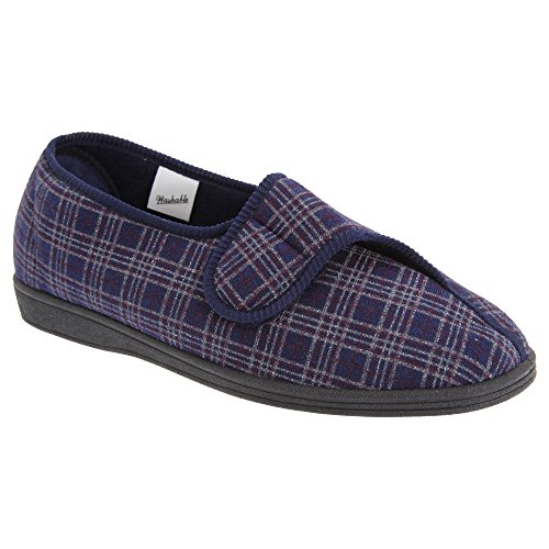 Sleepers Herren Julian II Hausschuhe/Pantoffeln mit Klettverschluss, Weite Passform (42 EU) (Marineblau) von Sleepers