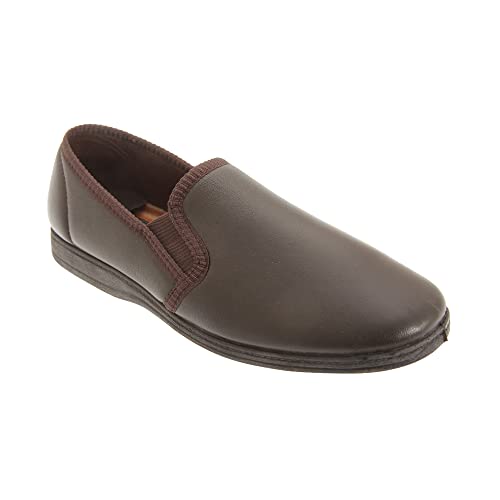 Sleepers Herren Leder Hausschuhe (43 EUR) (Dunkelbraun) von Sleepers