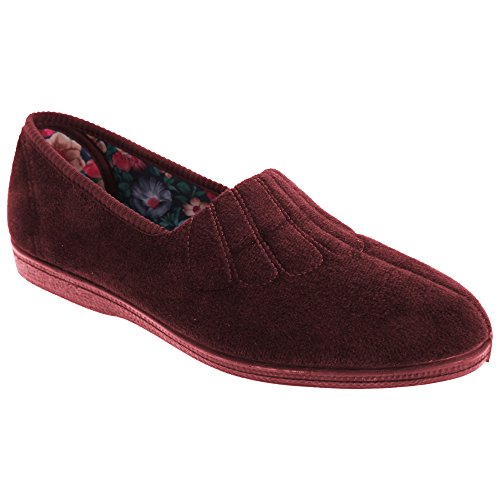 Sleepers Zara Damen Hausschuhe, Weite Passform (41 EUR) (Weinrot) von Sleepers