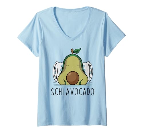 Damen Lustige Schlavocado Müde Avocado T-Shirt mit V-Ausschnitt Damen Lustige Schlavocado Müde Avocado T-Shirt mit V-Ausschnitt von Sleeping Avocado Schlavocado Humor