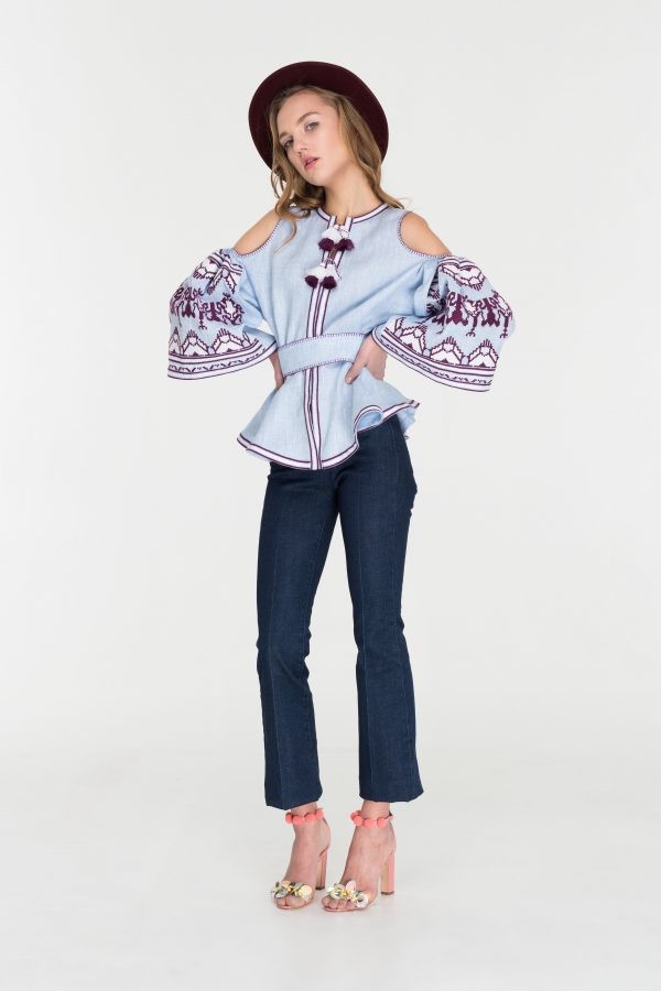 SLEEPING GYPSY Monaco Bluse blau S / M von Sleeping Gypsy