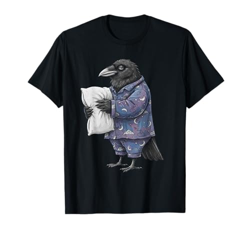 Lustiger Sleepy Raven Pyjama Damen Herren Kinder Jungen und Mädchen T-Shirt von Sleeping & Napping Funny Designs For Nap Lovers