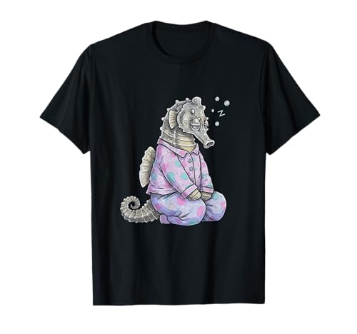 Lustiger Sleepy Seepferdchen-Pyjama für Damen und Mädchen T-Shirt von Sleeping & Napping Funny Designs For Nap Lovers