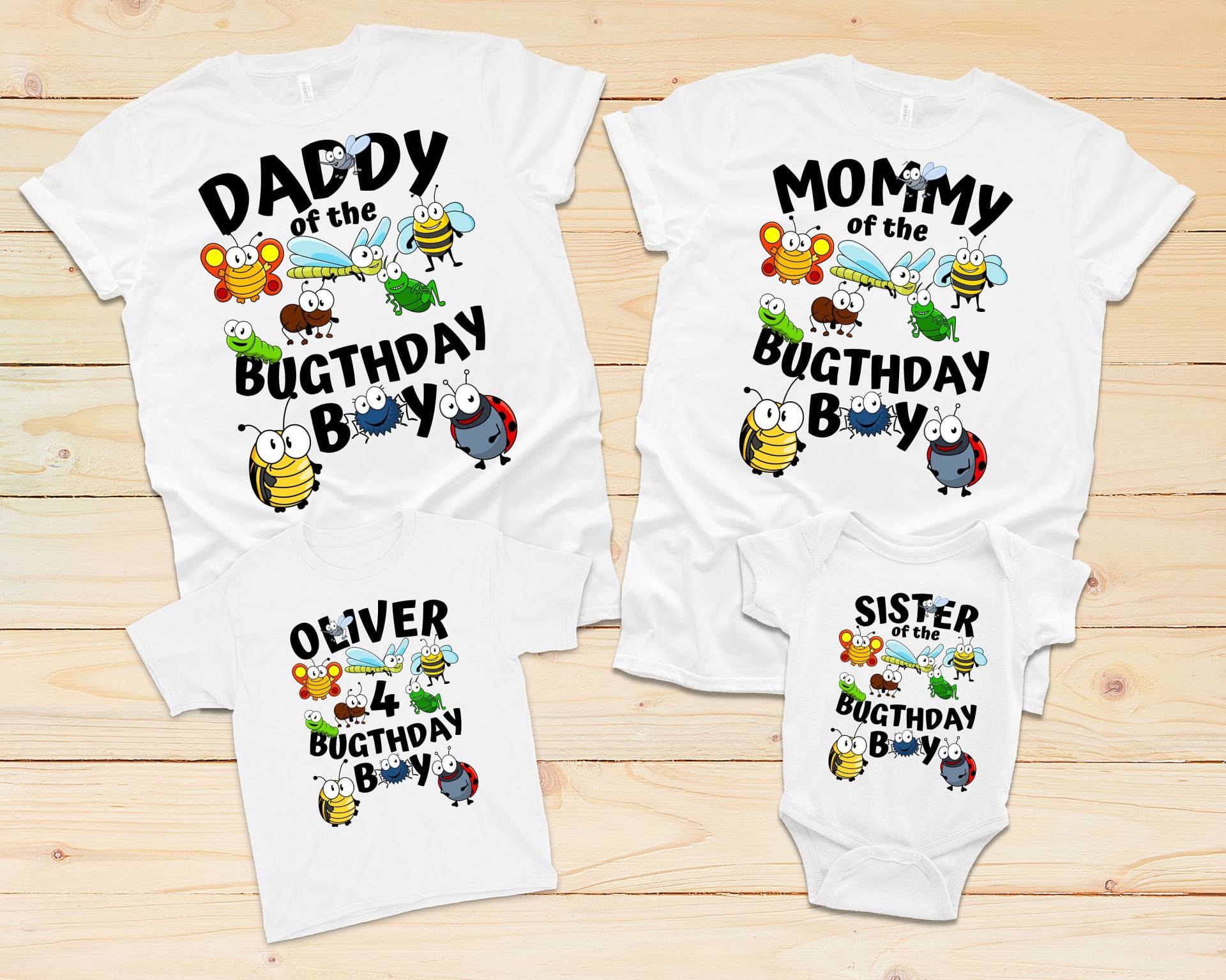 Bug Party Geburtstagsshirts, Geschenk, Personalisiertes Namensshirt, Bugthday Familienshirt, Geburtstagsmädchen von SleepingCutiesShop