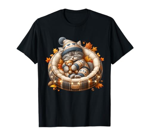 Cute Kitten Fall Accessories for Women and Girls Autumn Cat T-Shirt Cute Kitten Fall Accessories for Women and Girls Autumn Cat T-Shirt von Sleepy Cat For Fall Kitten Gifts For Cat Lovers