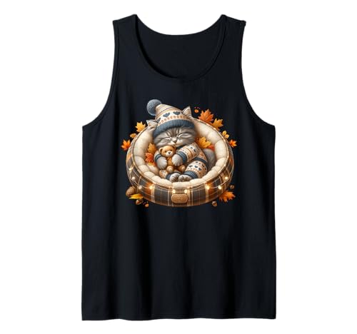 Cute Kitten Fall Accessories for Women and Girls Autumn Cat Tank Top Cute Kitten Fall Accessories for Women and Girls Autumn Cat Tank Top von Sleepy Cat For Fall Kitten Gifts For Cat Lovers