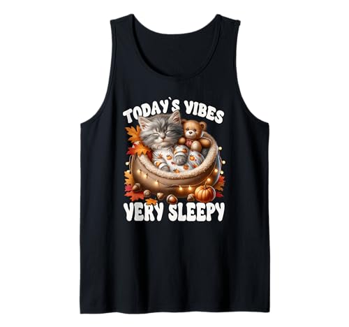 Sleepy Cat for Women Men & Kids Fall Vibes for Kitten Lover Tank Top Sleepy Cat for Women Men & Kids Fall Vibes for Kitten Lover Tank Top von Sleepy Cat For Fall Kitten Gifts For Cat Lovers