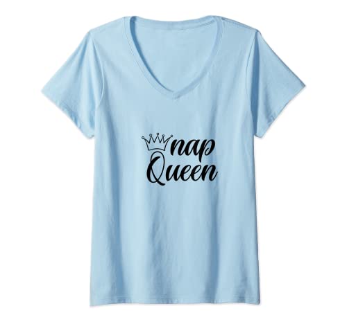 Damen Nap Queen - Sleepy - Nap All Day - Nickerchen T-Shirt mit V-Ausschnitt von Sleepy Drowsy - Nap Queen Gifts