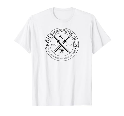 Iron Sharpens Iron T-Shirt Men Inspirational Zitat T-Shirt von SleepySloth Shirts
