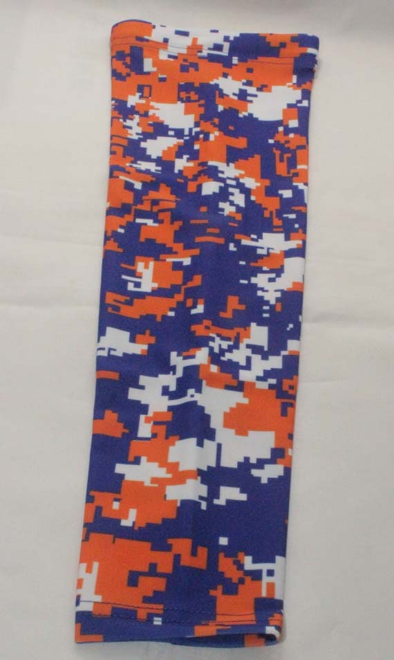 Orange Blau Weiß Florida Digital Camo Kompression Armmanschette Für Baseball Basketball College Football Softball Laufen von SleevesShop