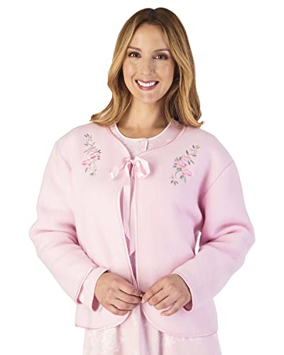 Slenderella Bettjacke mit Polarfleeceband, bestickt, 61 cm, rose, 36 von Slenderella