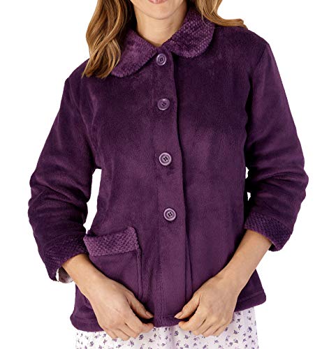 Slenderella Ladies Mini Waffle Bed Jacket BJ4300 Plum 3XL von Slenderella