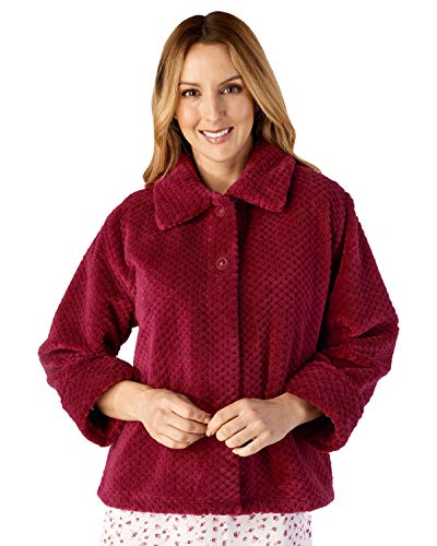 Slenderella Ladies Waffle Bed Jacket BJ4325 Raspberry XL von Slenderella