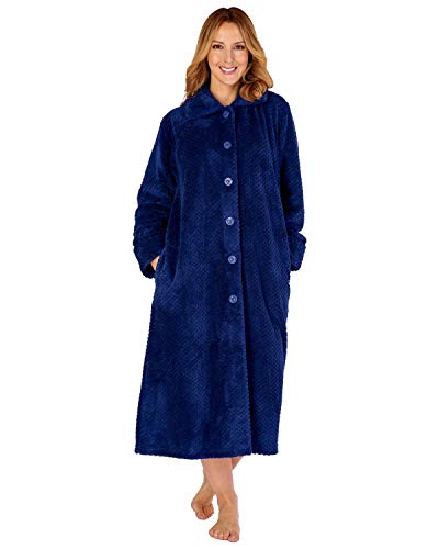 Slenderella Ladies Waffle Button Dressing Gown HC4327 Navy XL von Slenderella
