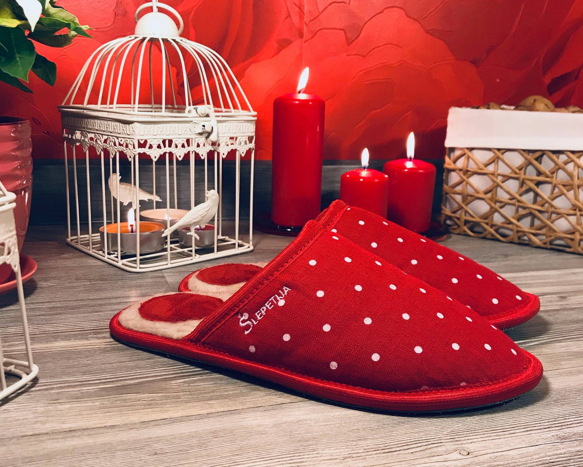 Hausschuhe Leinen , Hausschuhe Weihnachten , Geschenk von Slepetija