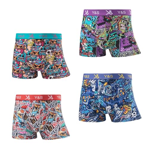 Sleques Boxershorts 4er Pack Hochwertige Kinder Unterhosen Optimaler Modal Shorts für Jungen Farbenvielfalt Größe 158-170 A.85270 (158, 4er Pack PS-85270) von Sleques