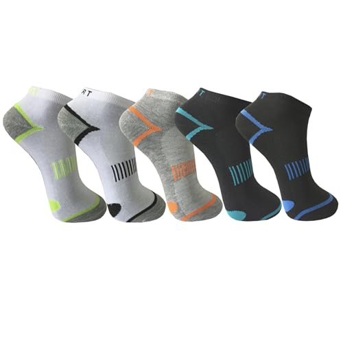 Sleques Männer Socken 10er Pack Hochwertige Baumwolle Herren Sneaker Füßlinge Jungen Sommer Strümpfe Gr. 39-46 (43-46, PS-S-4084) von Sleques