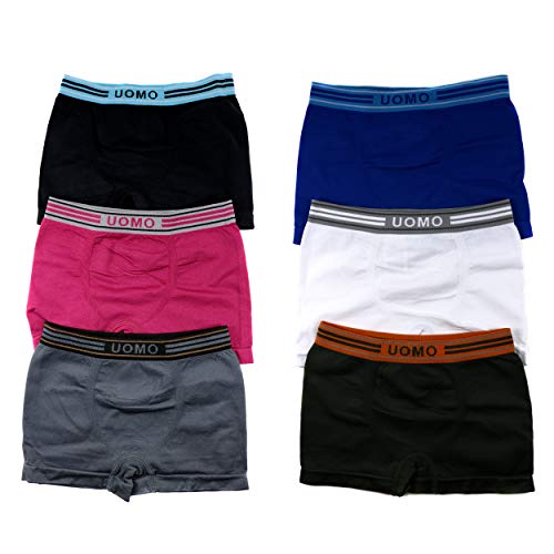 Sleques Premium Boxershorts 6er Pack - Hochwertige Kinder Unterhosen - Optimaler Mikrofaser Shorts für Jungen - Farbenvielfalt - Größe 104-116 (4-6) UNIAT von Sleques