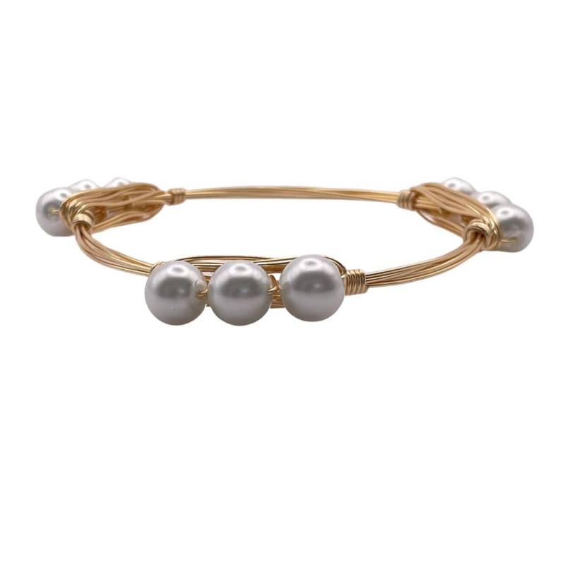 Perle Perlen Armband, Armreif Armbänder, Stapelbares Drahtarmband, Geschenk, Geschenk Für Sie Perle Perlen Armband, Armreif Armbänder, Stapelbares Drahtarmband, Geschenk, Geschenk Für Sie von SliceOfLemonBoutique