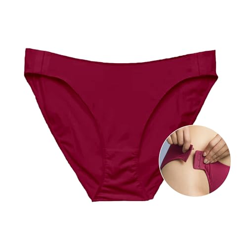 Slick Chicks Damen-Slip mit hoher Taille, anpassungsfähige Unterwäsche mit seitlichen Verschlüssen, Pflaume, L von Slick Chicks