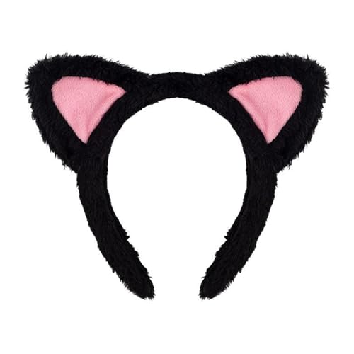 1 x einzigartiges Katzenohren-Stirnband, modisch, flauschig, Katzenohren, Stirnband, weich, bequem, Katzenohren-Haarreif, nützliches Waschen des Gesichts, Stirnbänder für Frauen und Mädchen von Slightly warm