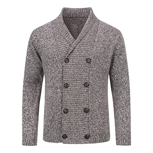 Sliktaa Herren Strickjacke Outdoor Freizeit Winter Frühling Warme Pullover Braun XXL von Sliktaa