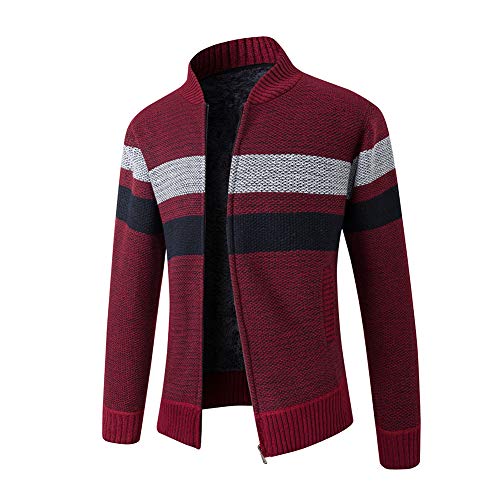 Sliktaa Herren Strickjacke Stehkragen Winterweste Langarmjacke Warm Trachtenjacke Mode Schlichter Pullover Rot XL Sliktaa Herren Strickjacke Stehkragen Winterweste Langarmjacke Warm Trachtenjacke Mode Schlichter Pullover Rot XL von Sliktaa