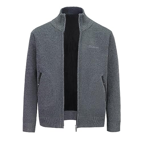 Sliktaa Sweater Herren Mode Freizeitjacke Strickjacke Männer Winter Warm Pullover mit Reißverschluss Dunkel Grau M Sliktaa Sweater Herren Mode Freizeitjacke Strickjacke Männer Winter Warm Pullover mit Reißverschluss Dunkel Grau M von Sliktaa