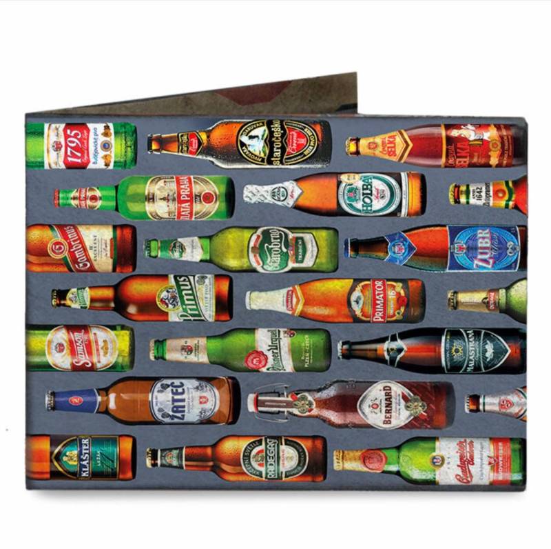 Biere Print Slim Wallet Origami Design Microfaser Geldbörse von SlimWalletCollection