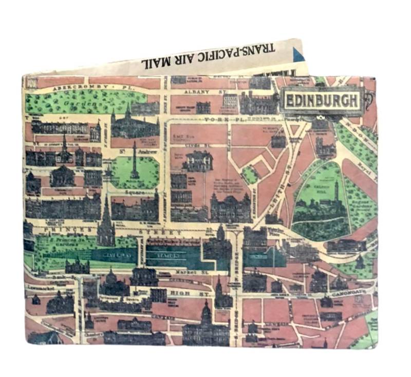 Edinburgh Map Portemonnaie Ultraschlankes Origami-Design von SlimWalletCollection