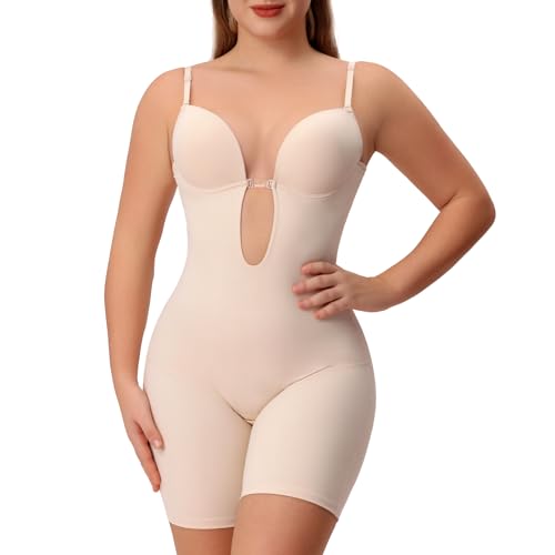 Slimers Rückenfreier, trägerloser Body – tiefer Rücken, Figurformender BH mit tiefem Rückenausschnitt, Beige, Medium von Slimers