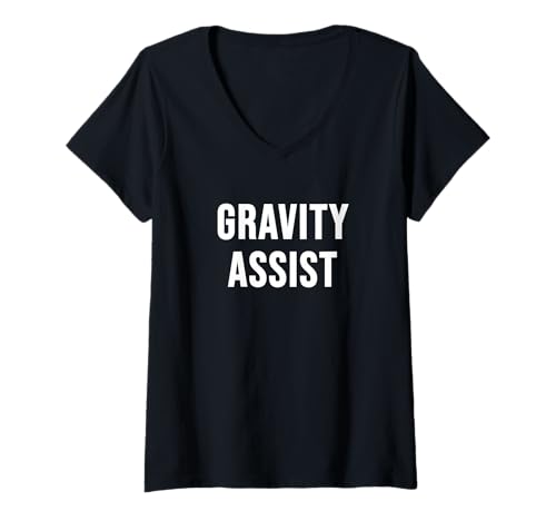 Damen Schwerkraft-Assistent T-Shirt mit V-Ausschnitt von Slingshot Maneuver