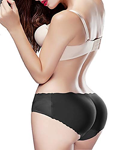 Damen Butt Pads Enhancer Panties Gepolsterte Hüfte Unterwäsche Shapewear Butts Lifter Panty Nahtlose Fake Padding Slip - Schwarz - Medium von Sliot