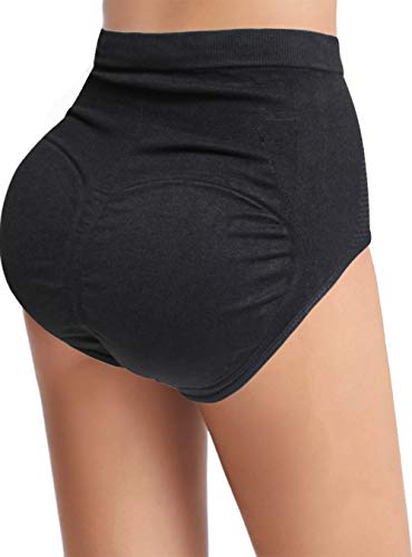 Sliot Damenunterlagen, Unterwäsche, Po-Lifter, gepolstert, hohe Taille, Hüftverstärker, Shapewear, Bauchkontrolle, Slips nahtlos - Schwarz - Large-X-Large von Sliot