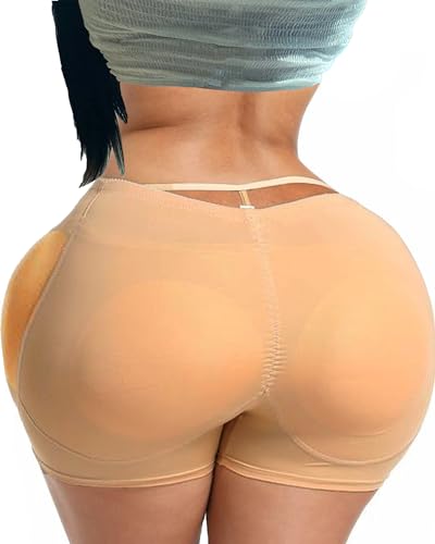 Sliot Gepolsterte Po-Polsterung, Po-Pads, Shapewear Po, gepolsterte Shapewear mit Hüftpolstern, gefälschte Po-Polsterung, Po-Einsätze für Damen, Beige, XL von Sliot