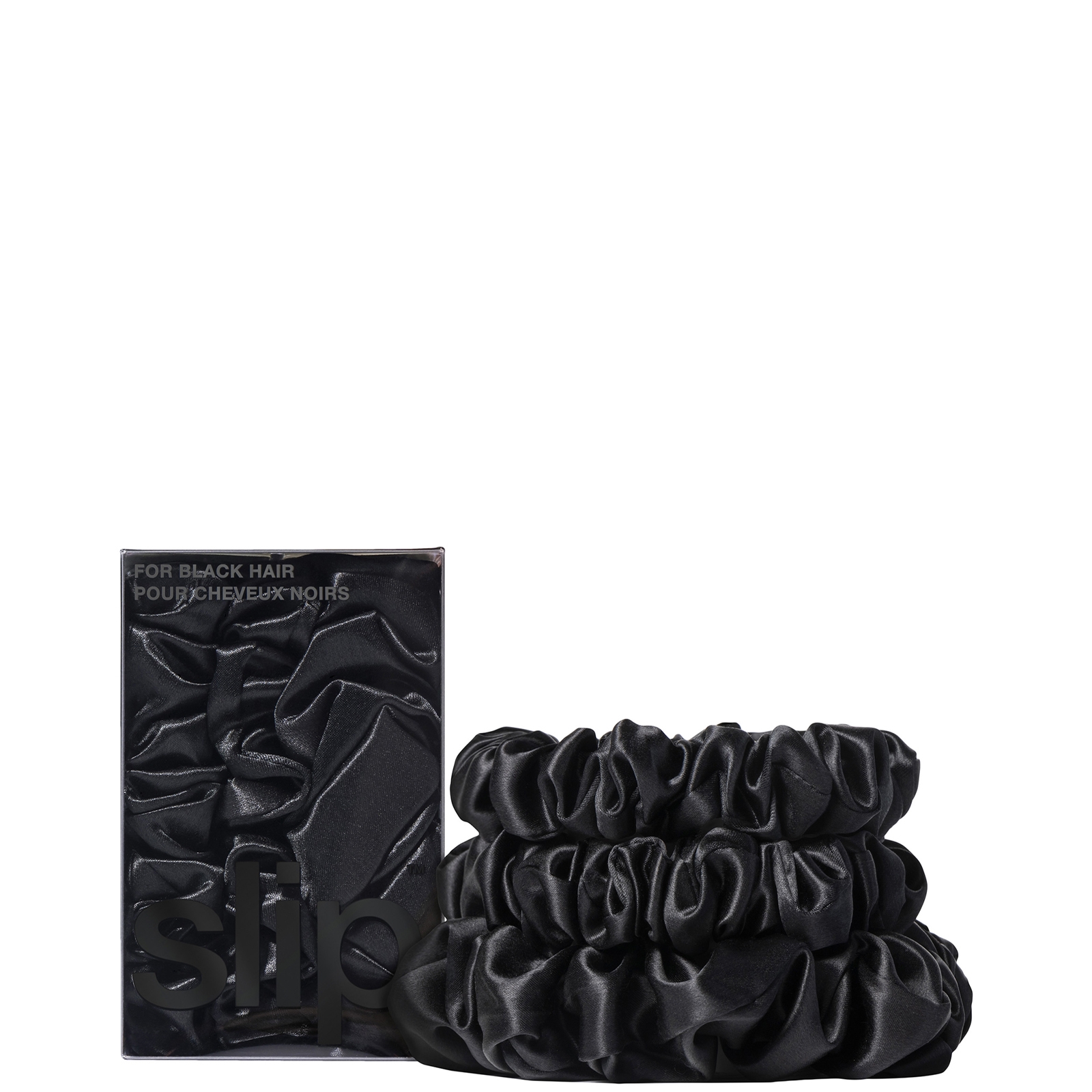 Slip Pure Silk Back To Basics Assorted Scrunchie Set (Various Colours) - Schwarz von Slip