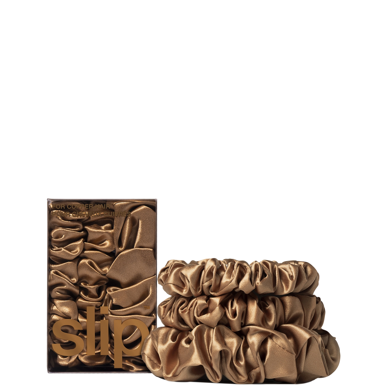 Slip Pure Silk Back to Basics Assorted Scrunchie Set 16g - Copper von Slip