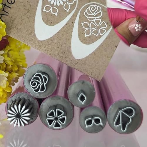 Nail Art Stempelstift-Set, 6-teiliges Nail Art Stift-Set, DIY Nail Graffiti Nail Art Punktierwerkzeuge, 6 Verschiedene Muster Stempel Nail Art Stifte, einfach zu verwenden, Nail Art (1Set) von Slipasikao