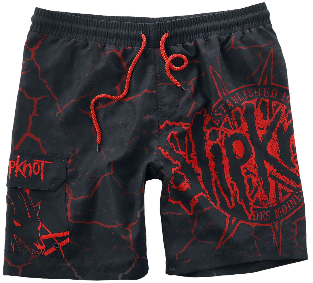 Slipknot Badeshort - EMP Signature Collection - M bis 3XL - für Männer - Größe 3XL - schwarz/rot  - Lizenziertes Merchandise! von Slipknot