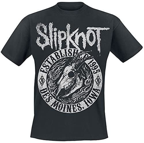 Slipknot Flaming Goat Männer T-Shirt schwarz M 100% Baumwolle Band-Merch, Bands von Slipknot