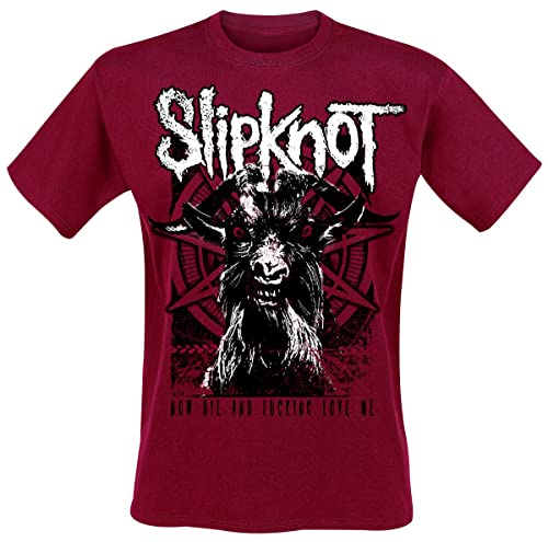 Slipknot Goat Männer T-Shirt rot M 100% Baumwolle Band-Merch, Bands von Slipknot