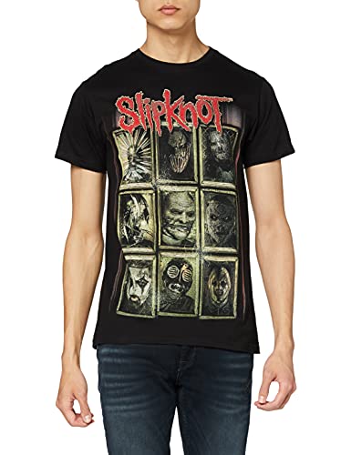 Slipknot Herren, T-Shirt, New Masks, Schwarz (Black), Medium (Mens 38" - 40") von Slipknot