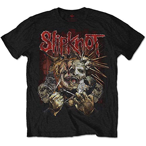 Slipknot Herren T-Shirt Schwarz Schwarz Large Gr. M, Schwarz von Slipknot