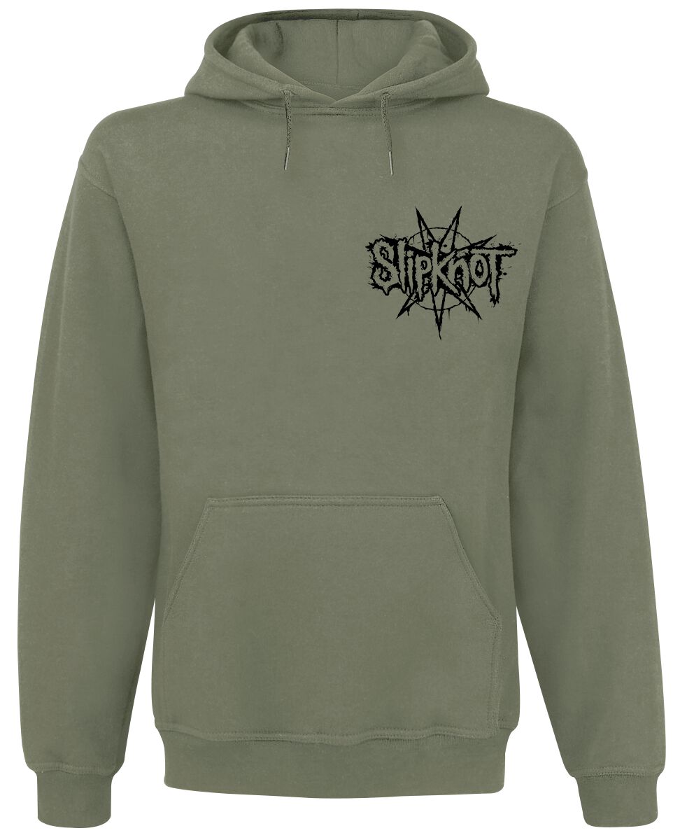 Slipknot Kapuzenpullover - Group Star - M bis XXL - für Männer - Größe L - oliv  - Lizenziertes Merchandise! von Slipknot