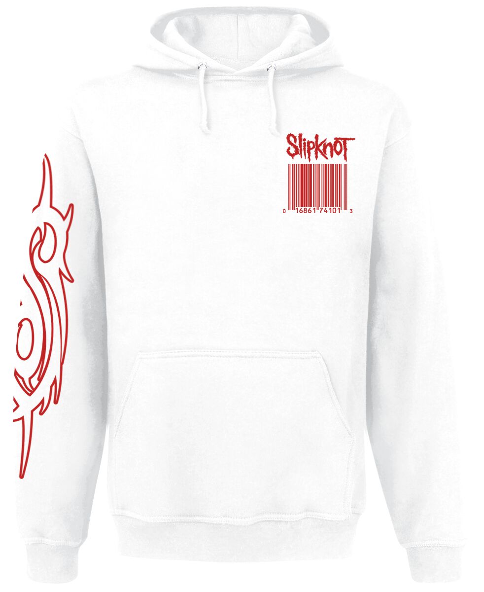 Slipknot Kapuzenpullover - Wait & Bleed Barcode - S bis XXL - für Männer - Größe S - weiß  - Lizenziertes Merchandise! von Slipknot