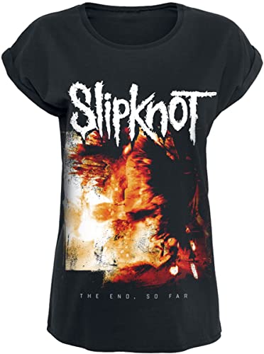 Slipknot Logo Frauen T-Shirt schwarz XL 100% Baumwolle Band-Merch, Bands von Slipknot