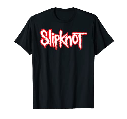 Slipknot Offizielles Basic-Logo T-Shirt für Herren in Schwarz, Größe S, Klassische Passform, Halbarm, V-Ausschnitt von Slipknot