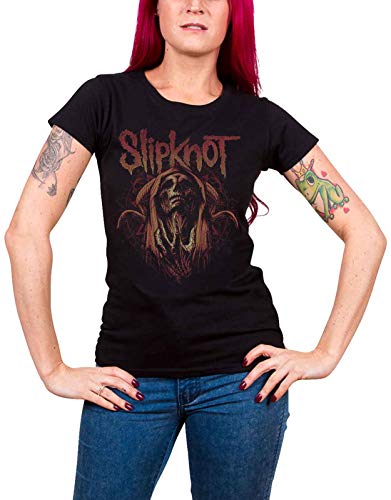 Slipknot T Shirt Evil Witch Band Logo Nue offiziell Damen Skinny Fit Schwarz S von Slipknot