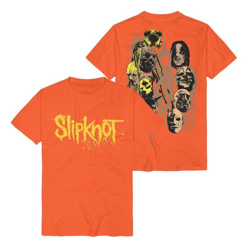 Slipknot T-Shirt - Splatter Masks - S bis 4XL - für Männer - Größe XXL - orange  - Lizenziertes Merchandise! von Slipknot