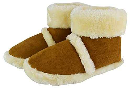 Slipper Snob - Herren Hüttenschuhe Gefüttert | Hausschuhe Hoch für Winter | Hüttenstiefel mit Memory Foam (44 EU, Braun, numeric_44) von Slipper Snob